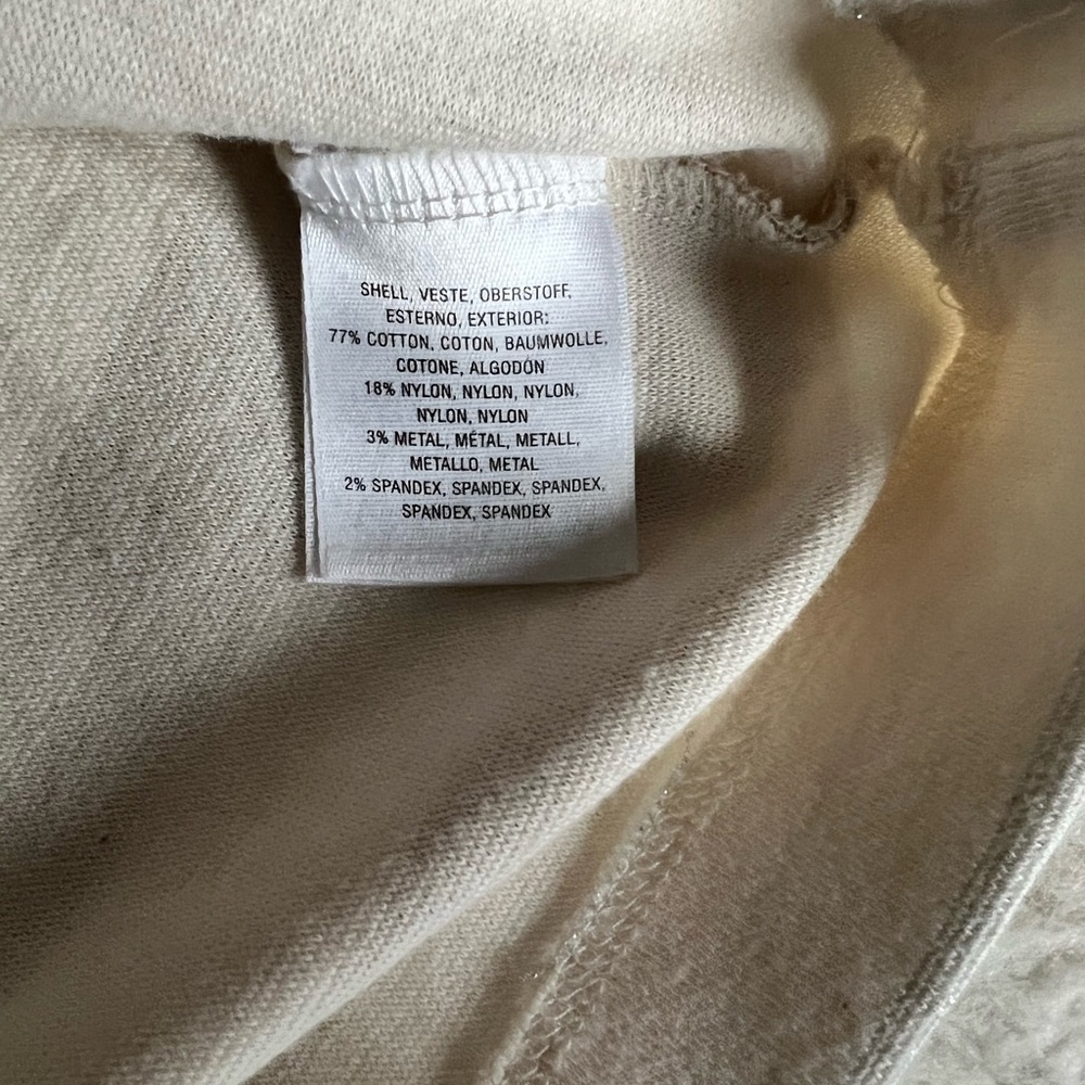 Anthropologie Maeve Helsa Stripe Ruffle Sleeve Cream Sweater Career office - Picture 6 of 8
